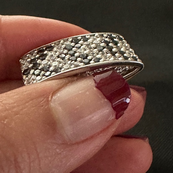 Dual sided cz paved stones mixed color rectangular pendant - Picture 5 of 16